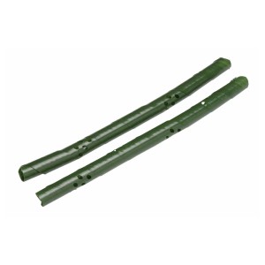 Osłonki ochronne na drzewa, 2 zielone plastikowe rurki do ochrony młodych drzew.