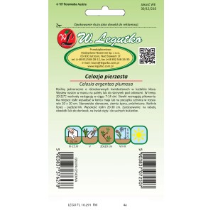 Opakowanie nasion Celozji 'Pierzasta'. Nasiona kwiatów na kolorowe letnie kwitnienia.