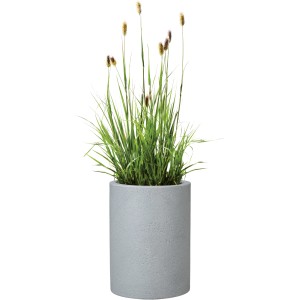 Scheurich Donica Riva High, Ø 29 cm, Stony Grey, z rośliną, do użytku wewnątrz i na zewnątrz.