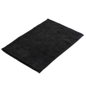 Czarna mata łazienkowa o teksturowanej powierzchni, t.b.t.