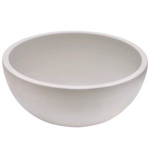 Prosta, okrągła misa na rośliny w kolorze białym, odpowiednia do roślin domowych i ogrodowych.