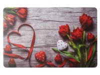 Podkładka na stół AMOR 43,5 x 28 cm szaro-czerwona