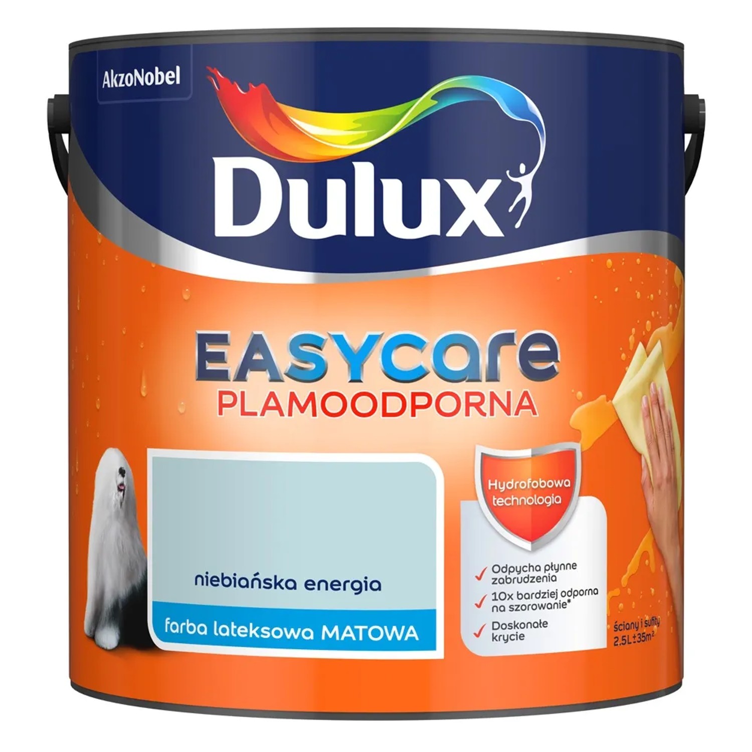 Farba plamoodporna Dulux Easy Care niebiańska energia 2,5 l