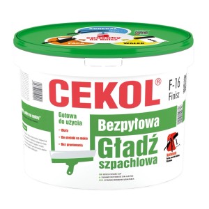 Wiadro CEKOL F-16 Finish, gotowa, bezpyłowa gładź szpachlowa do ścian.