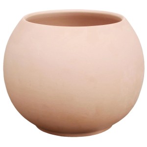 Okrągła, jasnobrązowa misa na kwiaty t.b.t. do użytku wewnątrz i na zewnątrz.