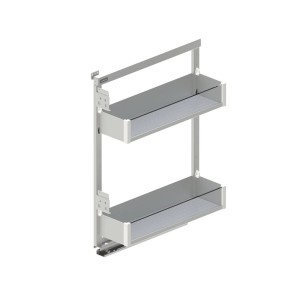 System porządkowy do kuchni t.b.t. z dwoma półkami.