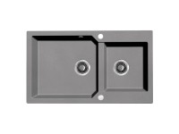 Laveo Zlewozmywak Milos 2-komorowy szary - 86 x 50 cm
