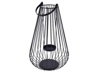 Lampion metalowy Lagos czarny - 28 x 46 x 58 cm