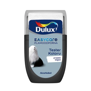 Tester farby Dulux Easycare, Projekt Błękit. Wałek do malowania ścian.