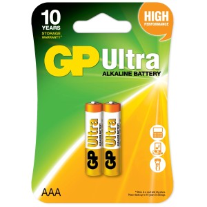 Bateria GP Ultra AAA, 2 sztuki. Baterie alkaliczne o wysokiej wydajności.