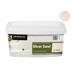 Wiadro farby dekoracyjnej Silver Sand od Primacol Decorative. Farba do wnętrz z efektem piasku.