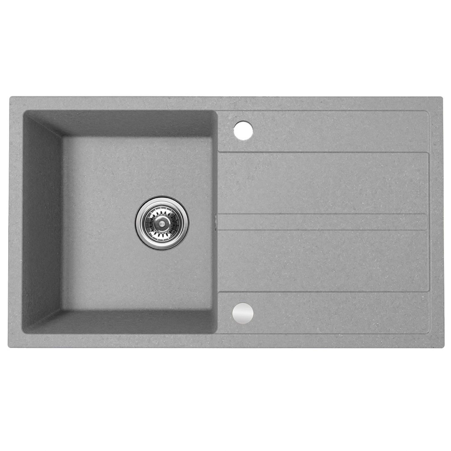Kuchinox Zlewozmywak Viti 1-komorowy z ociekaczem szary - 76 x 44 cm