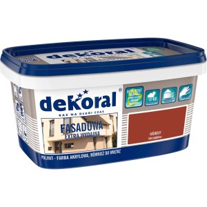 Farba fasadowa Dekoral, kolor wiśniowy, wiadro.