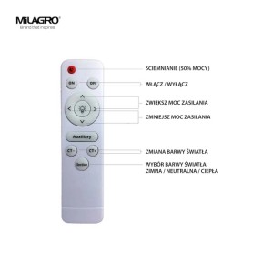 Pilot do plafonów LED t.b.t. do sterowania jasnością i temperaturą barwową.