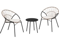 Komplet mebli balkonowych KARRATHA beżowy 3-częściowy