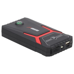 Czarny t.b.t. starter samochodowy do elektryki z kompasem i portem USB.