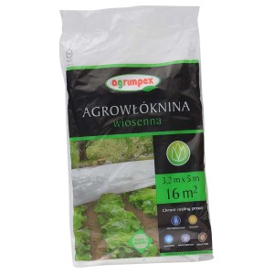 Opakowanie agrowłókniny wiosennej: 3,2x5m, 16m², chroni rośliny.
