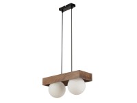 Sigma Lampa wisząca BLOOM 2x12W G9 drewno/białe kule Sigma Lampa wisząca BLOOM 2x12W G9 drewno/białe kule