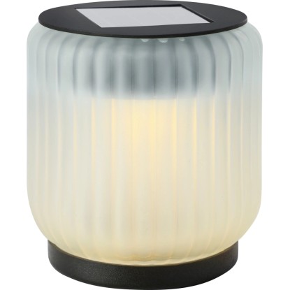 Lampa solarna stołowa mini szklana IP44 śr. 8 cm biała