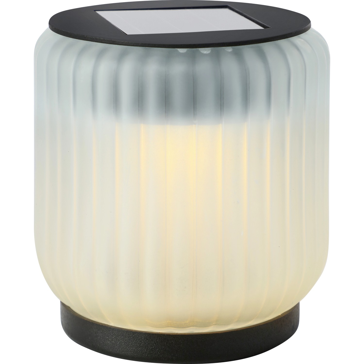 Lampa solarna stołowa mini szklana IP44 śr. 8 cm biała