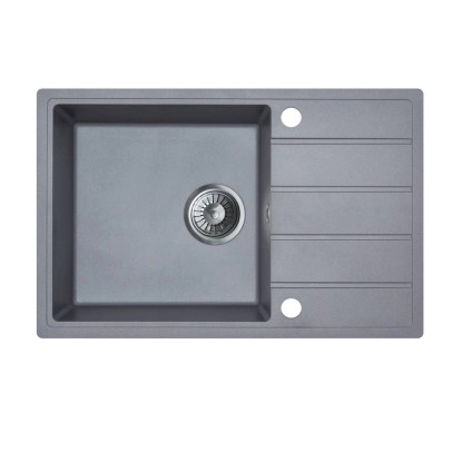 Zlewozmywak Dylan 1-kom. z ociekaczem, szary 68x44 cm