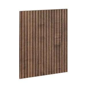 t.b.t. front szafki kuchennej z pionowymi drewnianymi żebrami w kolorze brązowym.