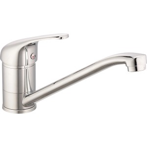 Błyszcząca bateria jednouchwytowa do kuchni lub łazienki.