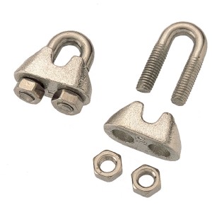 Zestaw zacisków do lin stalowych, akcesoria i części zamienne do lin i lin stalowych.