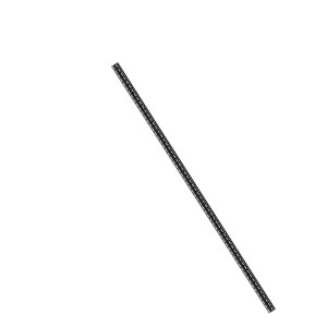 Czarna szyna do regału t.b.t. z wzorem otworów.