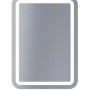 Prostokątne lustro t.b.t. z zaokrąglonymi rogami i oświetleniem LED.