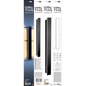 Goldlux Kinkiet zewnętrzny LED VITA 12W 4000K 1100lm IP54 60 cm czarny