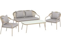 Komplet mebli wypoczynkowych BRYSON szary 4-częściowy