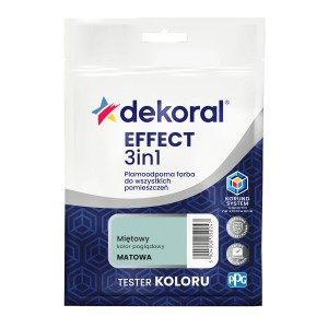 Próbka koloru Dekoral Effect 3w1, miętowa farba do ścian, matowa.