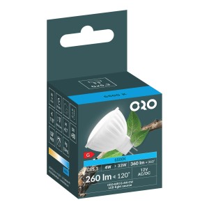 Żarówka LED t.b.t. GU5.3 w opakowaniu.