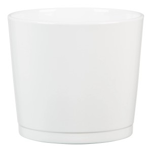 Biała osłonka na doniczkę Scheurich 883 Alaska, Ø 22 cm, ceramiczna, do wnętrz.