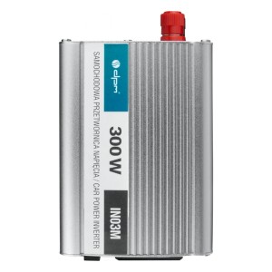 Przetwornica napięcia 300W do elektryki samochodowej, srebrna.