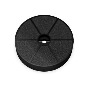Okrągły filtr węglowy aktywny t.b.t., czarny, do okapów kuchennych.