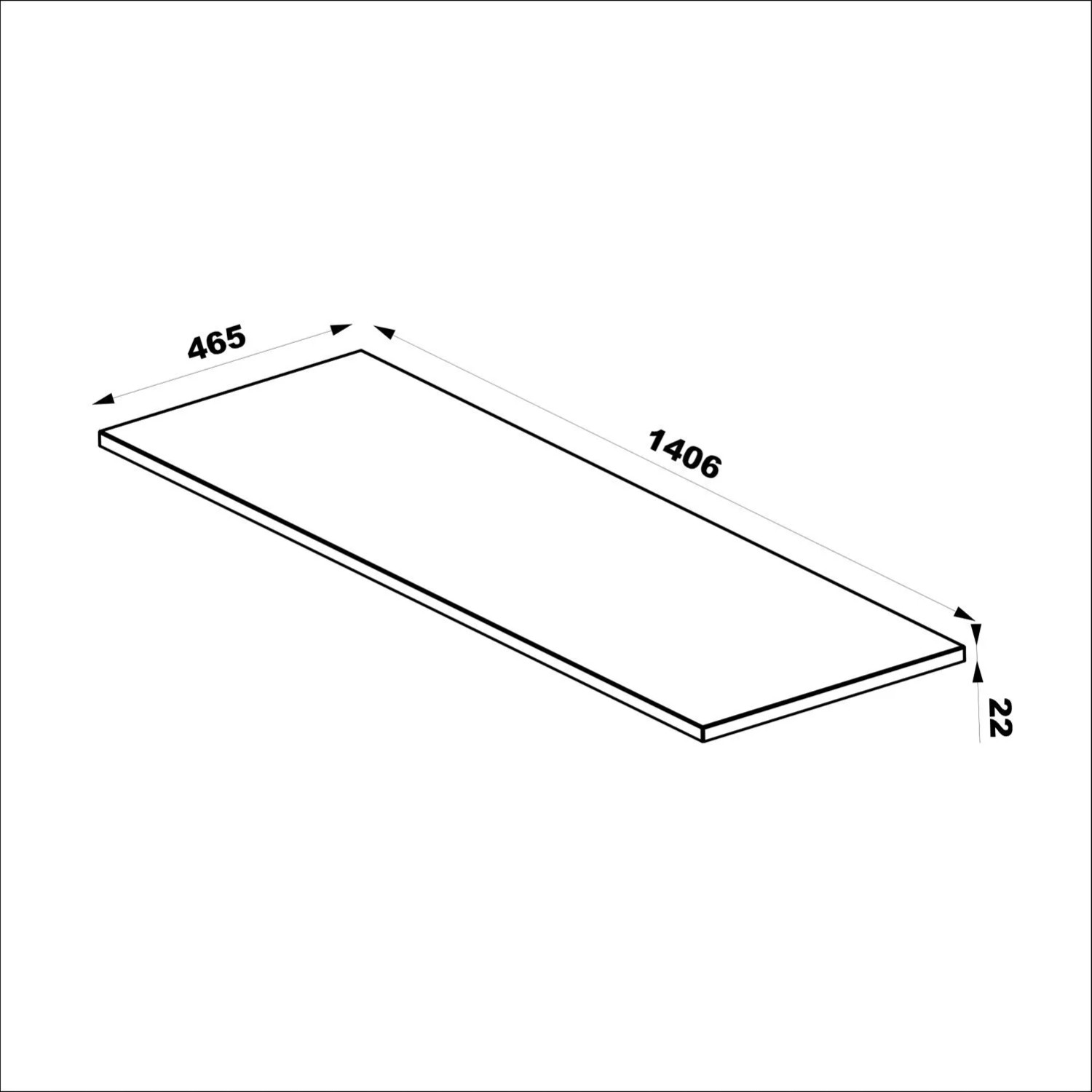 Blat Łazienkowy 140cm Antracyt 141x2x47