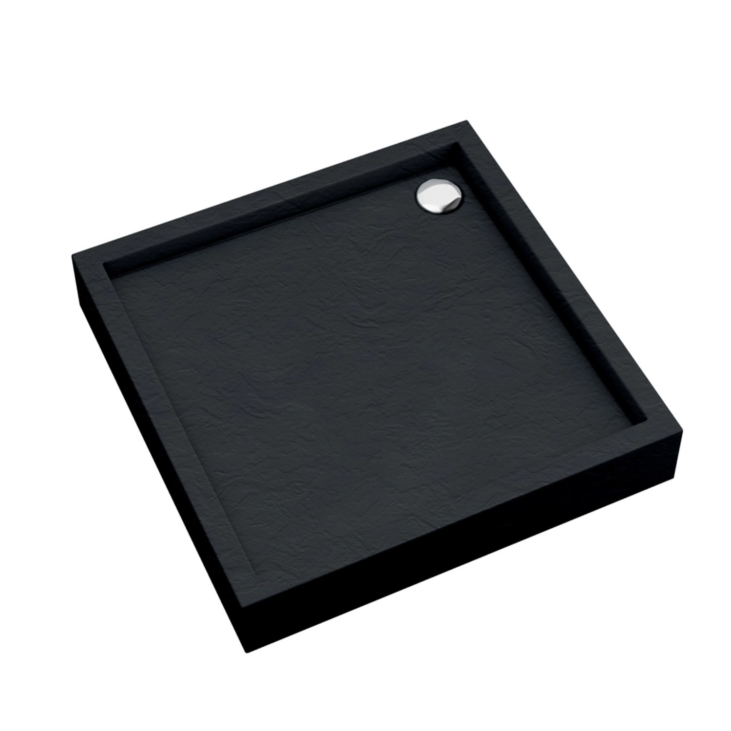 Schedpol Brodzik kwadratowy Mittel 90 czarny struktura 90x90x16