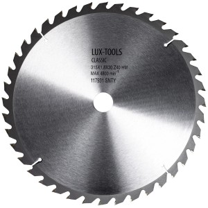 Tarcza do piły tarczowej LUX HM, Ø 315 mm, do precyzyjnych cięć w drewnie i materiałach płytowych.
