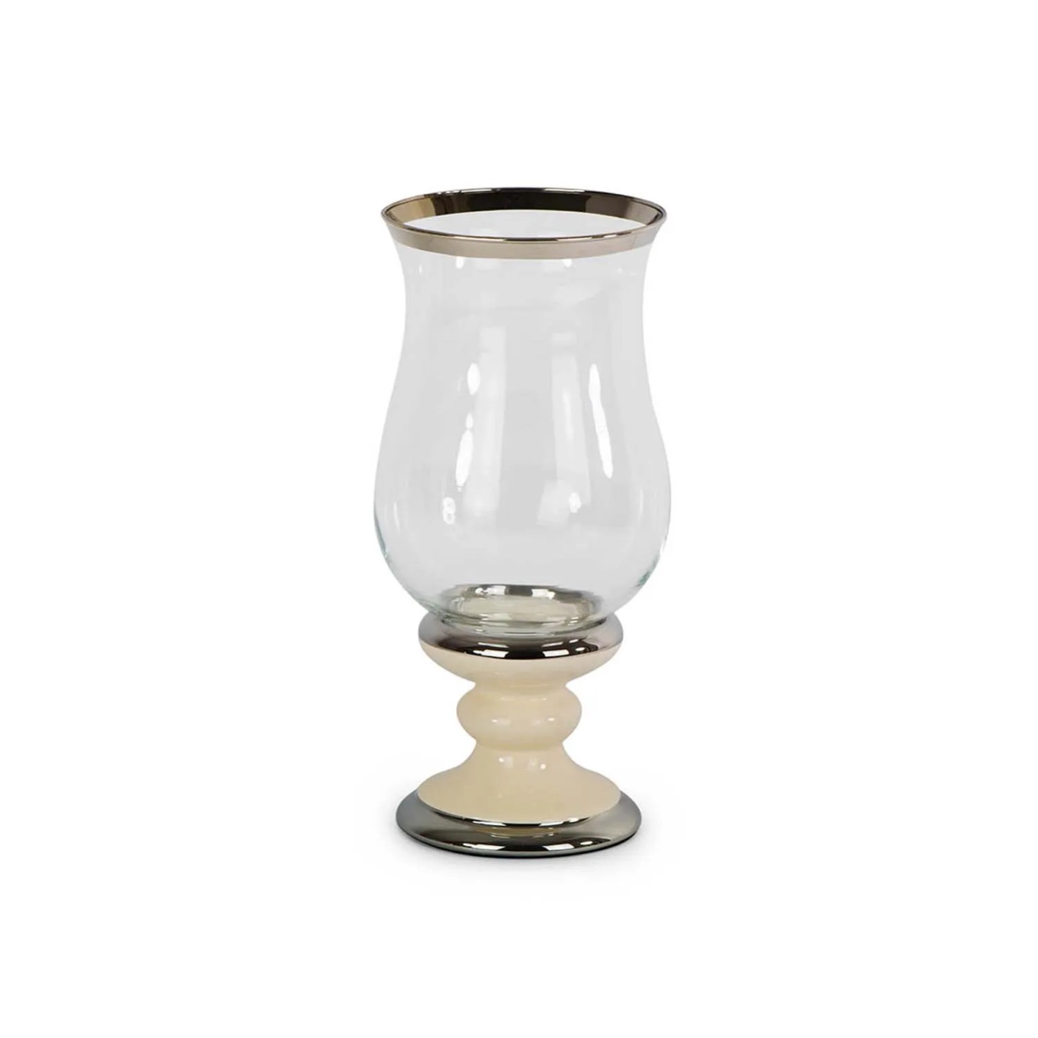 Świecznik ceramiczny kielich ecru - 31x14 cm