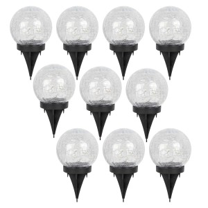 4iQ Zestaw 10 lampek solarnych wbijanych RYSKA 15xLED