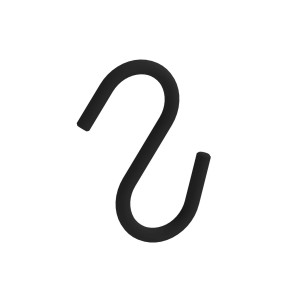 Czarny haczyk t.b.t. do systemów porządkowych w kuchni.