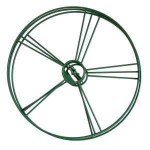 Zielona, okrągła podpórka do roślin do ogrodu i pergoli.