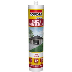 Karta Soudal Uniwersalny silikon, przezroczysty, do użytku wewnątrz i na zewnątrz.