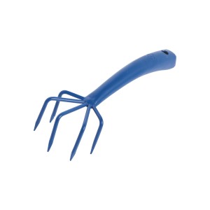 Niebieski pazur do kwiatów LUX Classic ze stali do spulchniania gleby w ogrodzie.