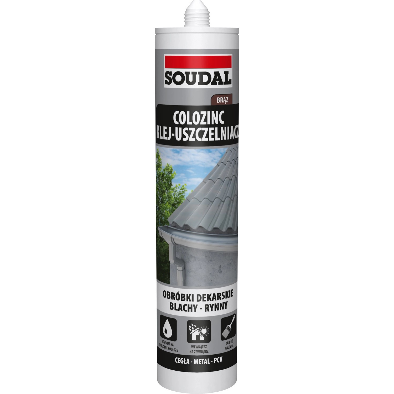 Soudal Klej do blach 290 ml brązowy
