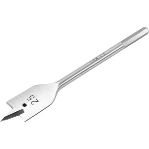 Wiertło płaskie do drewna LUX Classic 25 mm ze stali, odpowiednie do obróbki drewna.