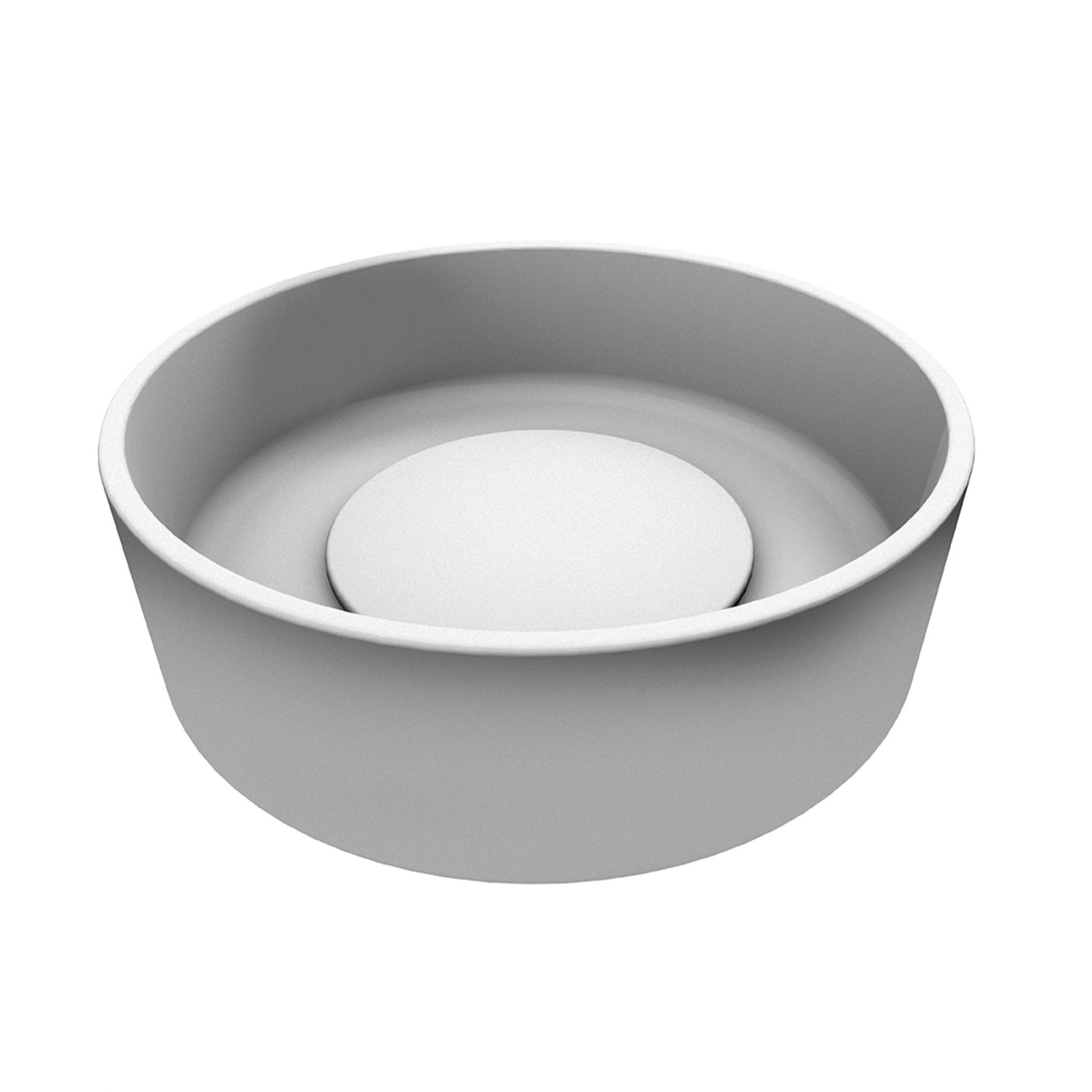 Kuchinox Umywalka PERL okrągła granit klik-klak biała 36x36x11,5