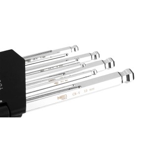 Neo Tools Klucze sześciokątne z końcówką kulistą - 9 szt.